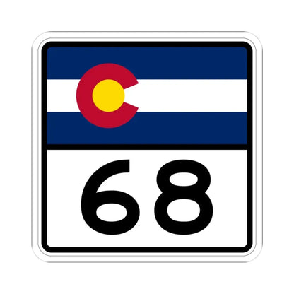 Colorado 68 (Colorado) (Road Sign) STICKER Vinyl Kiss-Cut Decal 3 Inch White - The Sticker Space