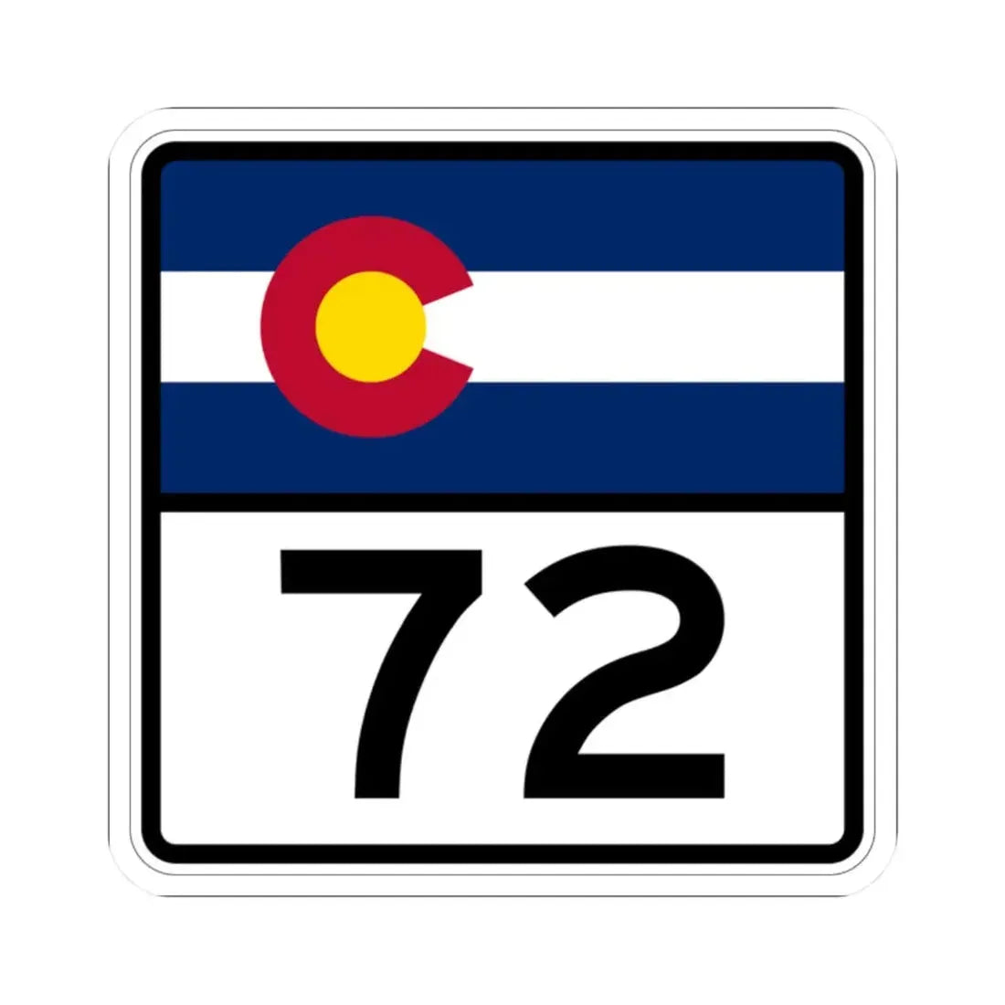Colorado 72 (Colorado) (Road Sign) STICKER Vinyl Kiss-Cut Decal 2 Inch White - The Sticker Space
