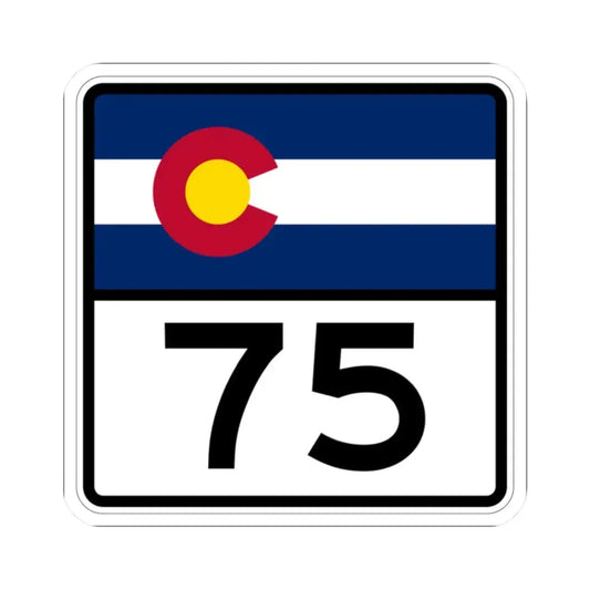 Colorado 75 (Colorado) (Road Sign) STICKER Vinyl Kiss-Cut Decal 2 Inch White - The Sticker Space