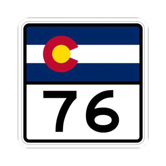 Colorado 76 (Colorado) (Road Sign) STICKER Vinyl Kiss-Cut Decal 2 Inch White - The Sticker Space