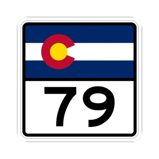 Colorado 79 (Colorado) (Road Sign) STICKER Vinyl Kiss-Cut Decal 2 Inch White - The Sticker Space