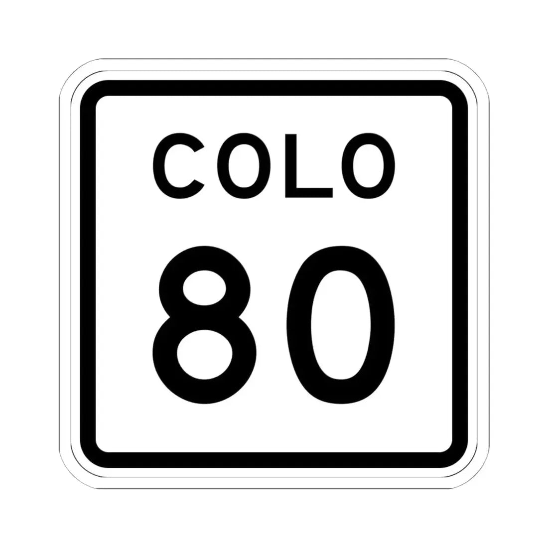 Colorado 80 1952 (Colorado) (Road Sign) STICKER Vinyl Kiss-Cut Decal 6 Inch White - The Sticker Space