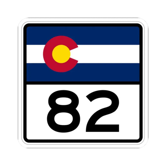 Colorado 82 (Colorado) (Road Sign) STICKER Vinyl Kiss-Cut Decal 2 Inch White - The Sticker Space