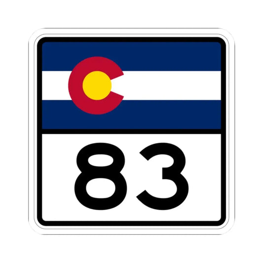 Colorado 83 (Colorado) (Road Sign) STICKER Vinyl Kiss-Cut Decal 2 Inch White - The Sticker Space