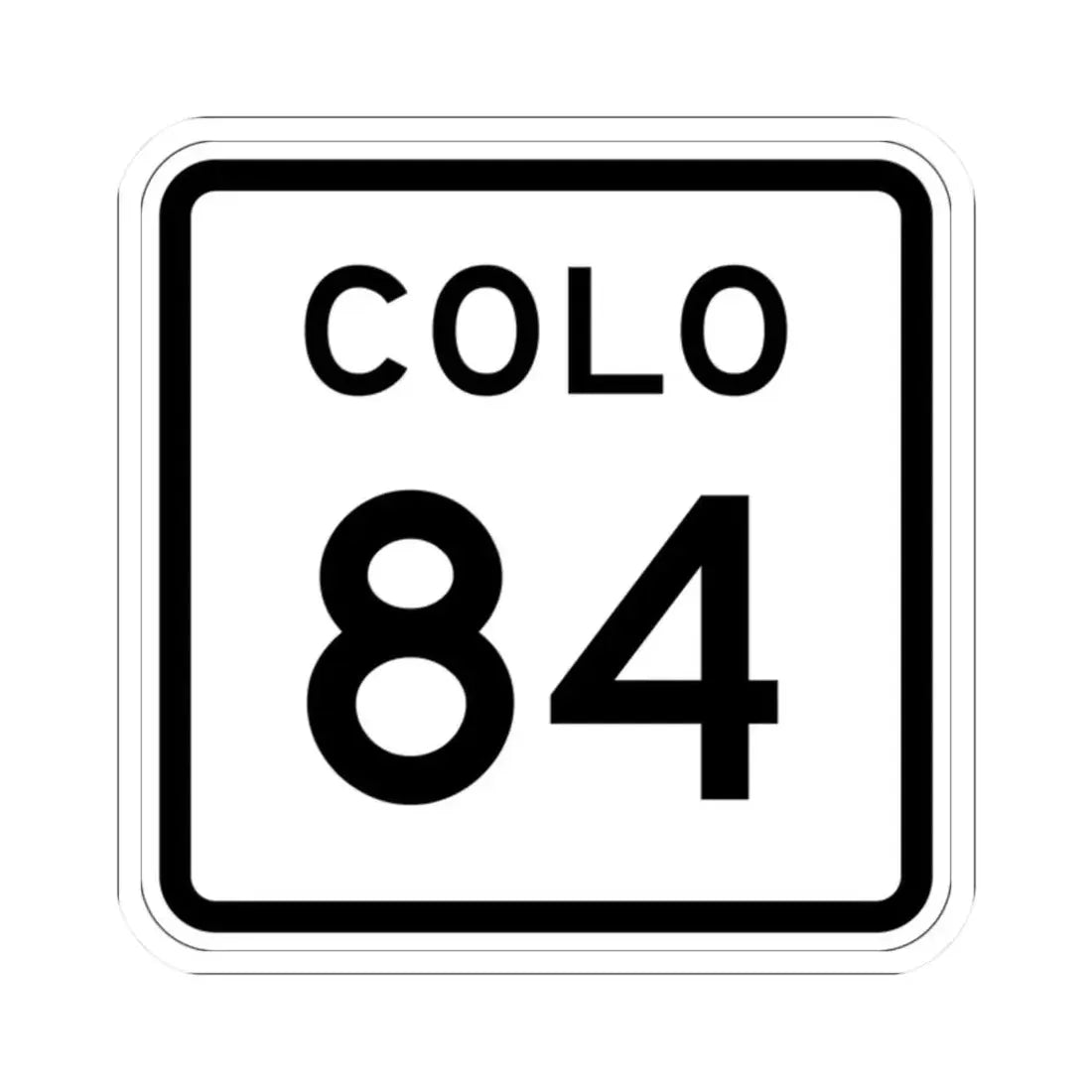 Colorado 84 1952 (Colorado) (Road Sign) STICKER Vinyl Kiss-Cut Decal 2 Inch White - The Sticker Space