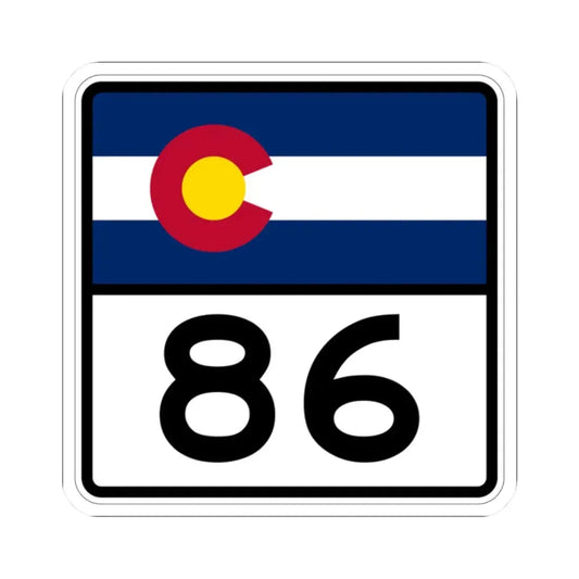 Colorado 86 (Colorado) (Road Sign) STICKER Vinyl Kiss-Cut Decal 2 Inch White - The Sticker Space