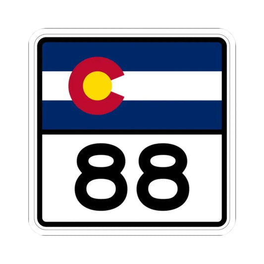 Colorado 88 (Colorado) (Road Sign) STICKER Vinyl Kiss-Cut Decal 2 Inch White - The Sticker Space