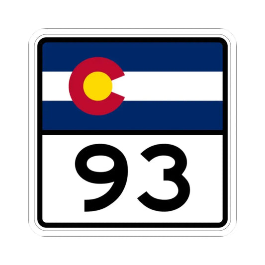 Colorado 93 (Colorado) (Road Sign) STICKER Vinyl Kiss-Cut Decal 2 Inch White - The Sticker Space