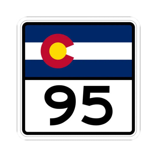Colorado 95 (Colorado) (Road Sign) STICKER Vinyl Kiss-Cut Decal 2 Inch White - The Sticker Space