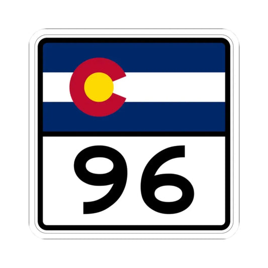 Colorado 96 (Colorado) (Road Sign) STICKER Vinyl Kiss-Cut Decal 2 Inch White - The Sticker Space