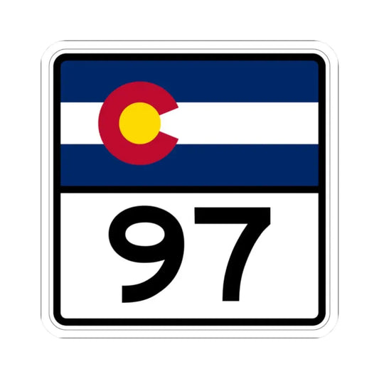 Colorado 97 (Colorado) (Road Sign) STICKER Vinyl Kiss-Cut Decal 2 Inch White - The Sticker Space