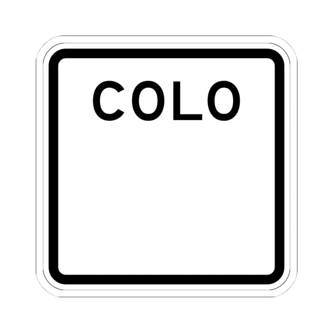 Colorado blank 1952 (Colorado) (Road Sign) STICKER Vinyl Kiss-Cut Decal 4 Inch White - The Sticker Space