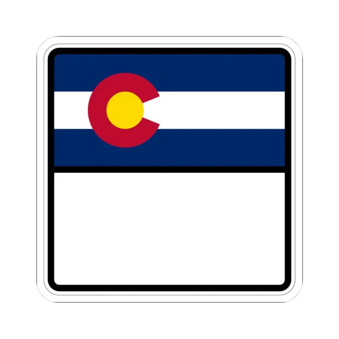 Colorado blank (Colorado) (Road Sign) STICKER Vinyl Kiss-Cut Decal 3 Inch White - The Sticker Space
