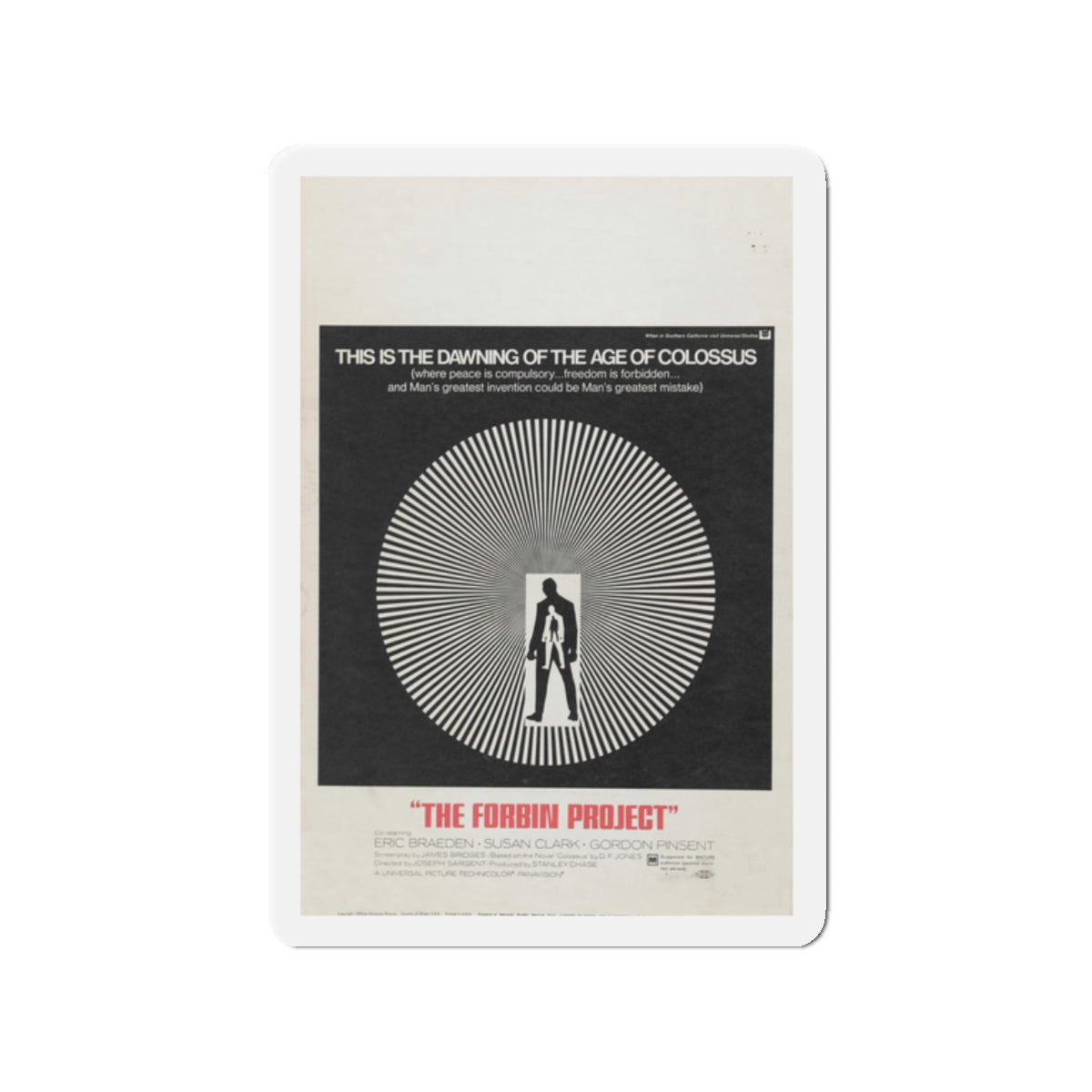 COLOSSUS THE FORBIN PROJECT 1970 Movie Poster - Die-Cut Magnet-2" x 2"-The Sticker Space