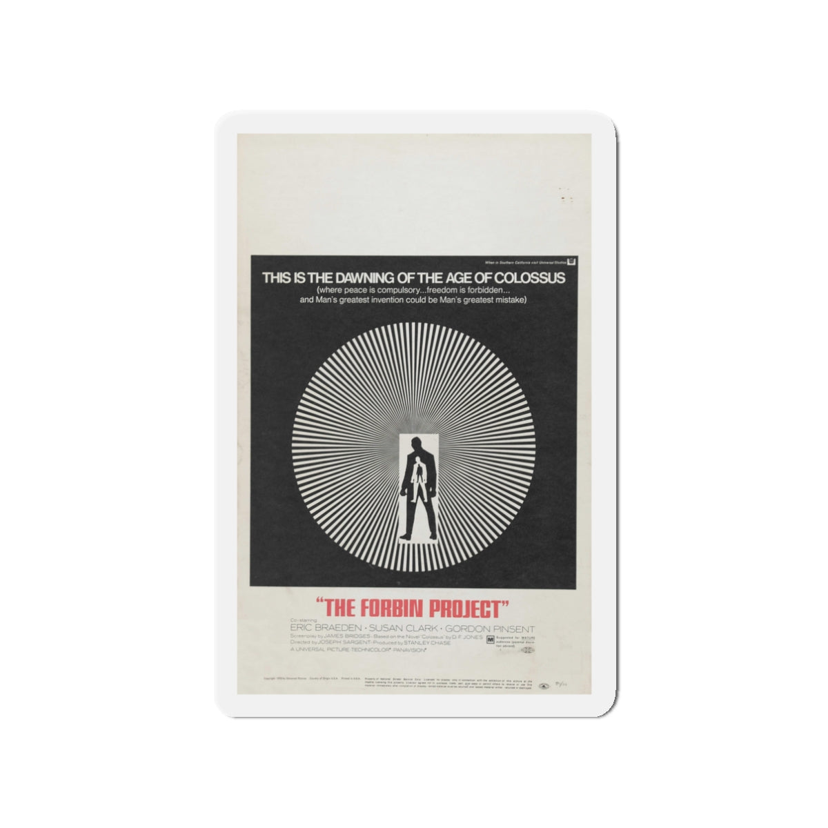 COLOSSUS THE FORBIN PROJECT 1970 Movie Poster - Die-Cut Magnet-3" x 3"-The Sticker Space