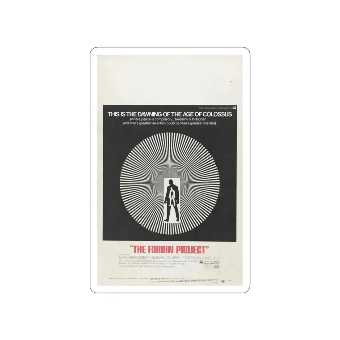 COLOSSUS THE FORBIN PROJECT 1970 Movie Poster STICKER Vinyl Die-Cut Decal 4 Inch - The Sticker Space