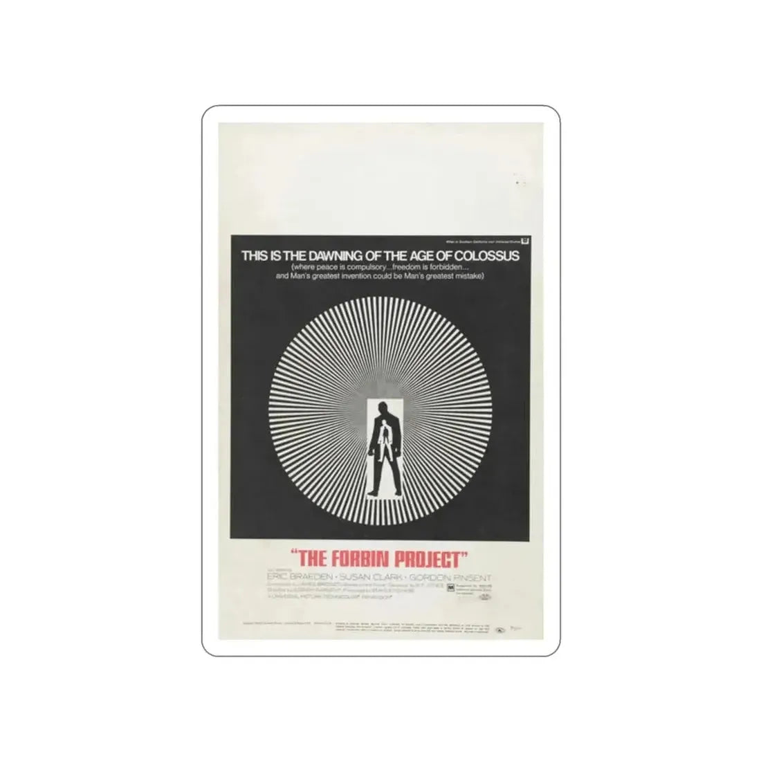 COLOSSUS THE FORBIN PROJECT 1970 Movie Poster STICKER Vinyl Die-Cut Decal - The Sticker Space