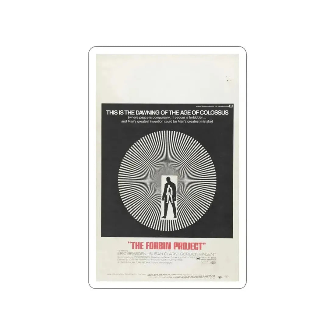 COLOSSUS THE FORBIN PROJECT 1970 Movie Poster STICKER Vinyl Die-Cut Decal - The Sticker Space