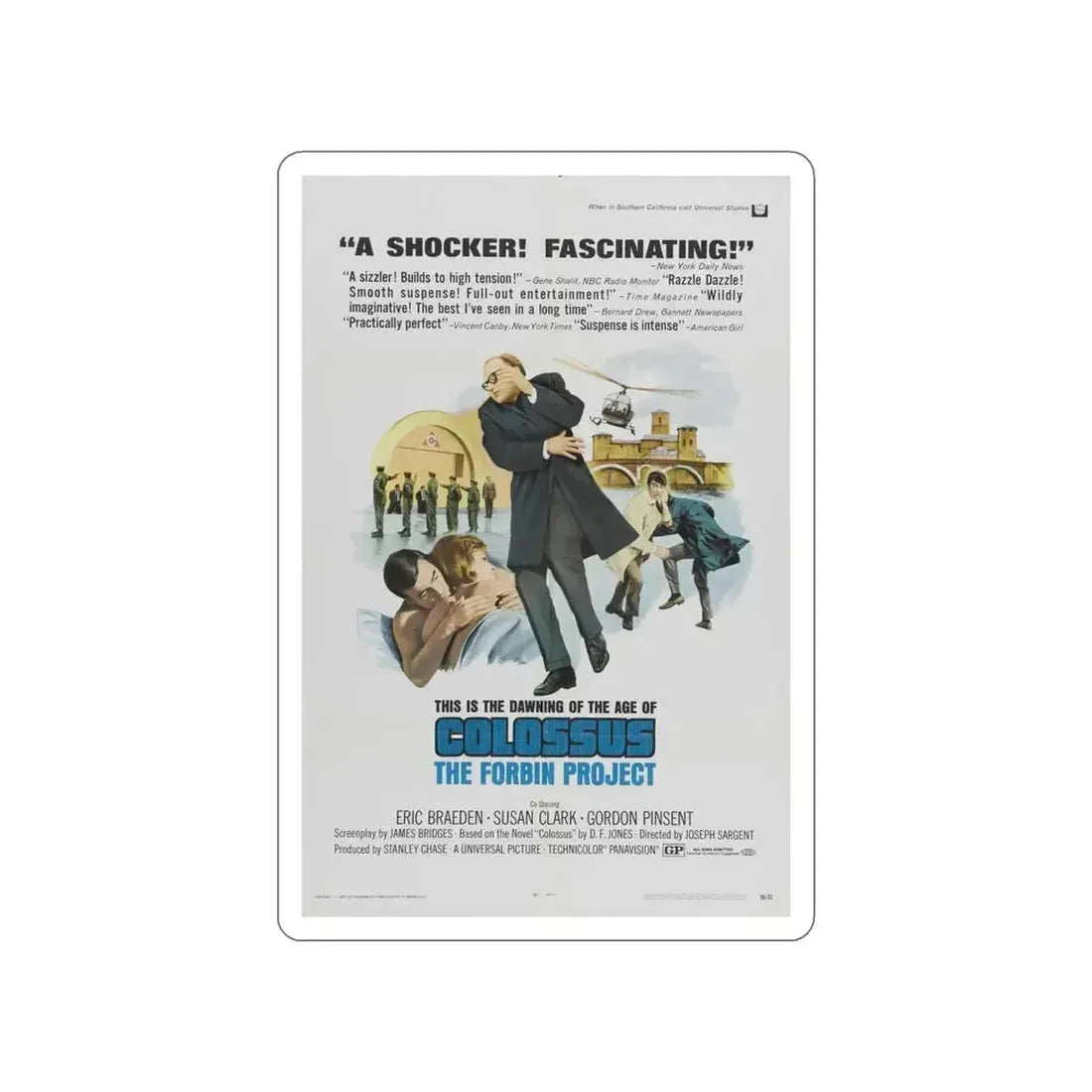 COLOSSUS THE FORBIN PROJECT (2) 1970 Movie Poster STICKER Vinyl Die-Cut Decal - The Sticker Space