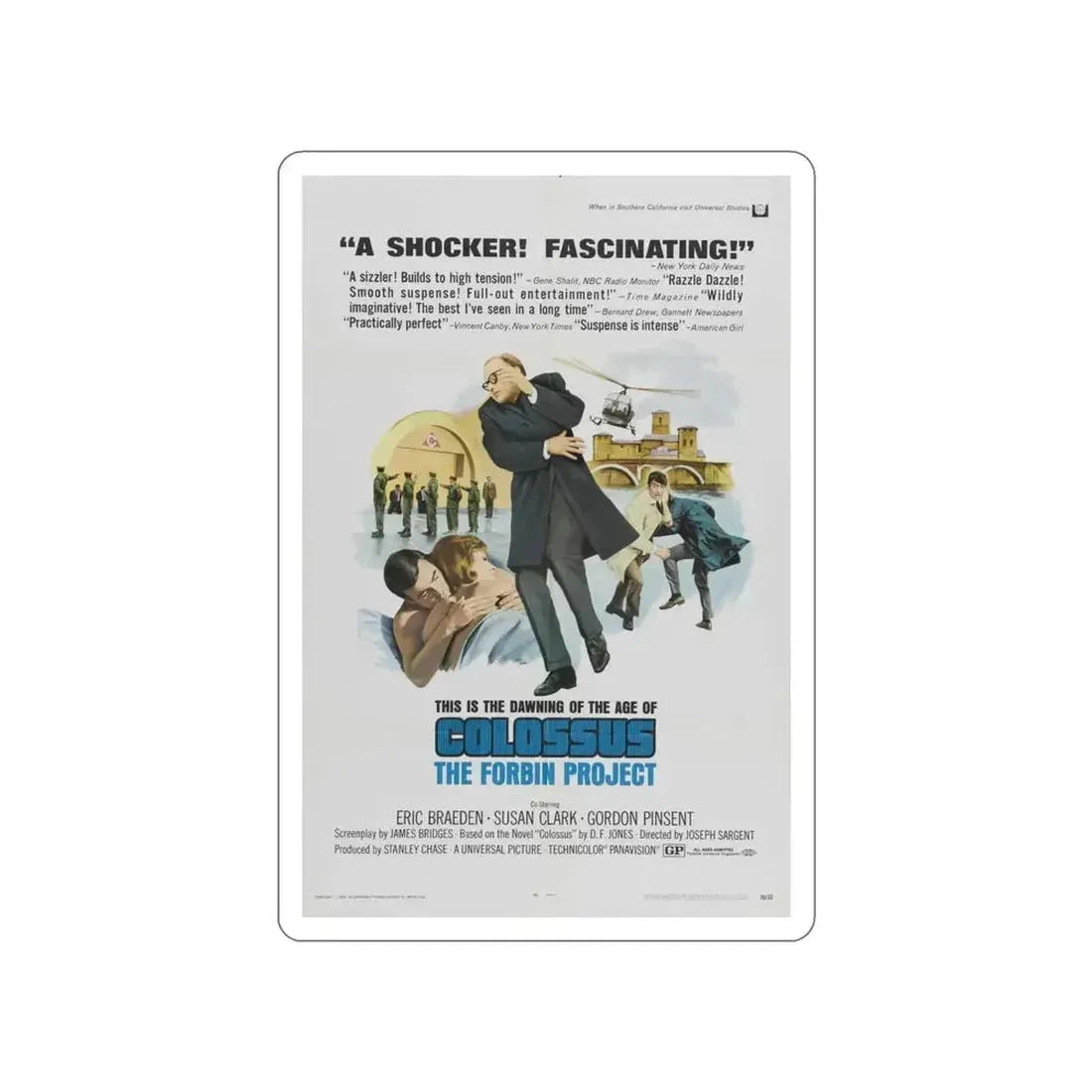 COLOSSUS THE FORBIN PROJECT (2) 1970 Movie Poster STICKER Vinyl Die-Cut Decal - The Sticker Space
