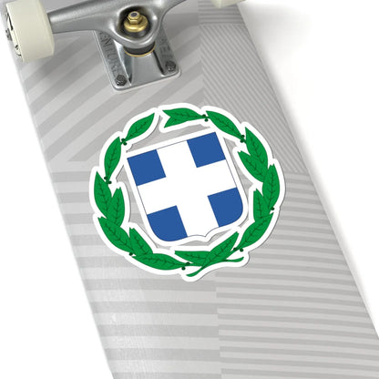 Coloured coat of arms of Greece (Greece) (Coat of Arms) STICKER Vinyl Kiss-Cut Decal - The Sticker Space