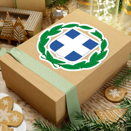 Coloured coat of arms of Greece (Greece) (Coat of Arms) STICKER Vinyl Kiss-Cut Decal - The Sticker Space