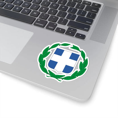 Coloured coat of arms of Greece (Greece) (Coat of Arms) STICKER Vinyl Kiss-Cut Decal - The Sticker Space
