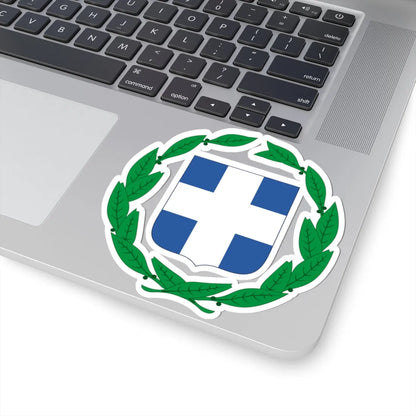 Coloured coat of arms of Greece (Greece) (Coat of Arms) STICKER Vinyl Kiss-Cut Decal - The Sticker Space