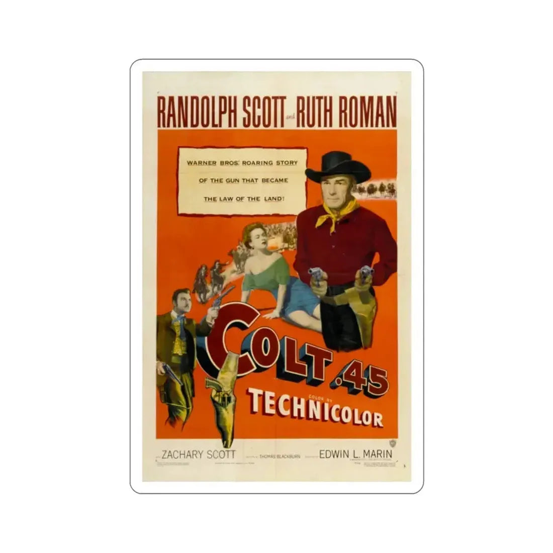 Colt 45 1950 Movie Poster STICKER Vinyl Die-Cut Decal 2 Inch - The Sticker Space
