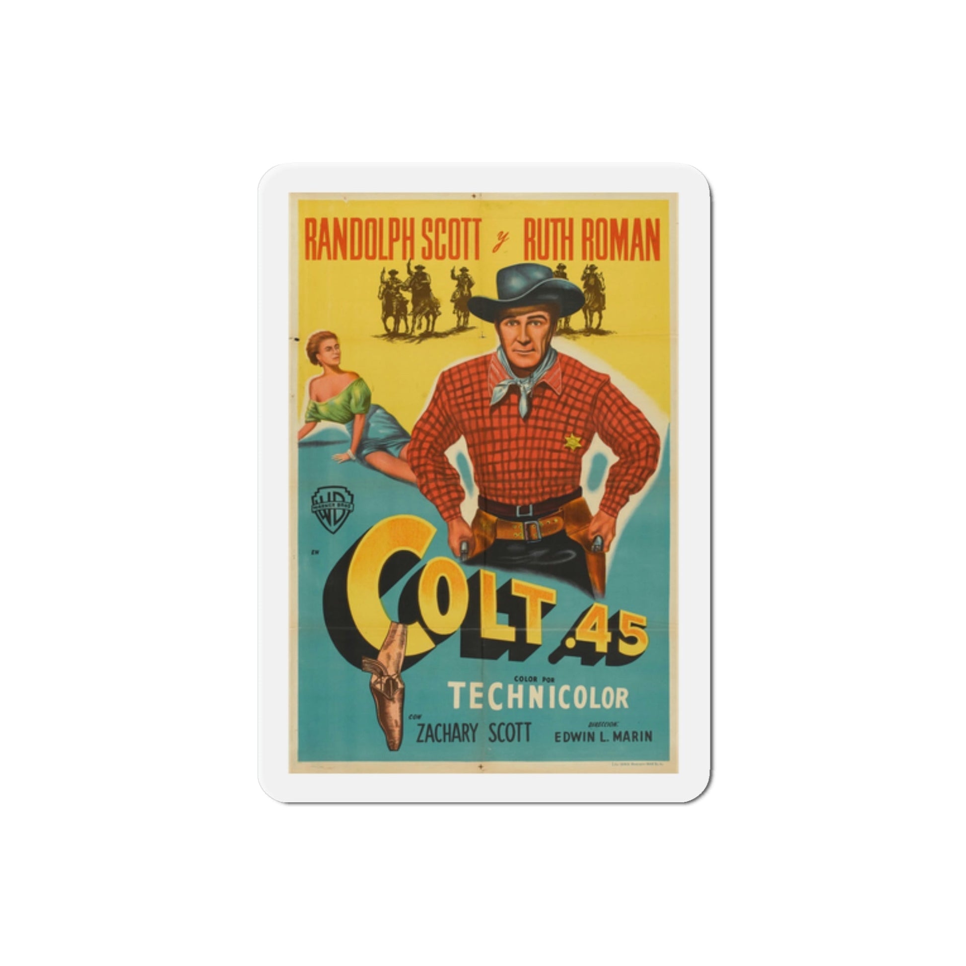 Colt 45 1950 v2 Movie Poster Die-Cut Magnet-2 Inch-The Sticker Space