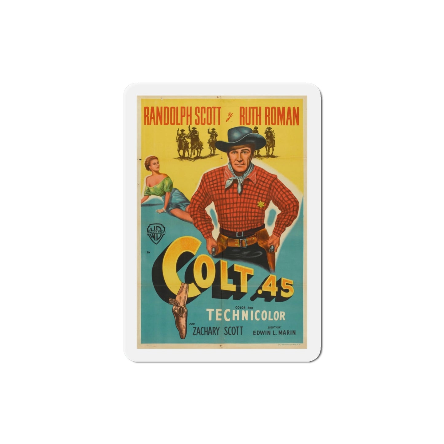 Colt 45 1950 v2 Movie Poster Die-Cut Magnet-3 Inch-The Sticker Space