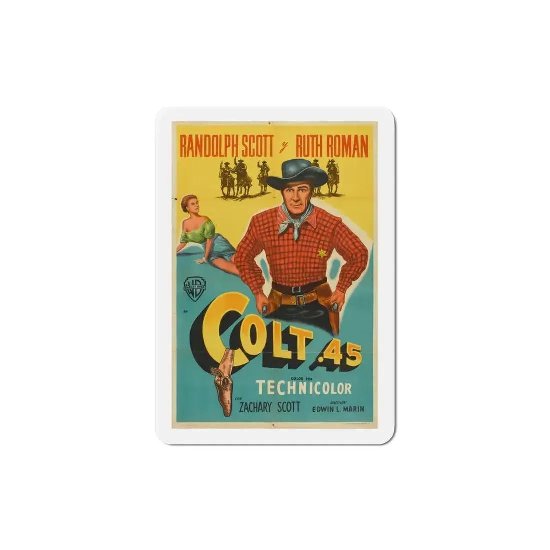 Colt 45 1950 v2 Movie Poster Refrigerator Magnet 4 Inch - The Sticker Space