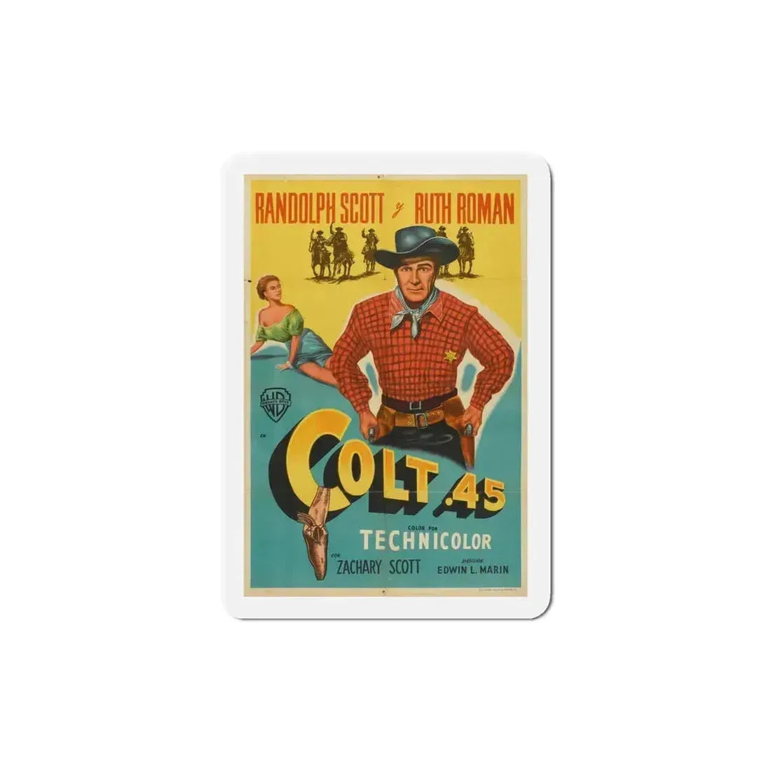 Colt 45 1950 v2 Movie Poster Refrigerator Magnet 5 Inch - The Sticker Space