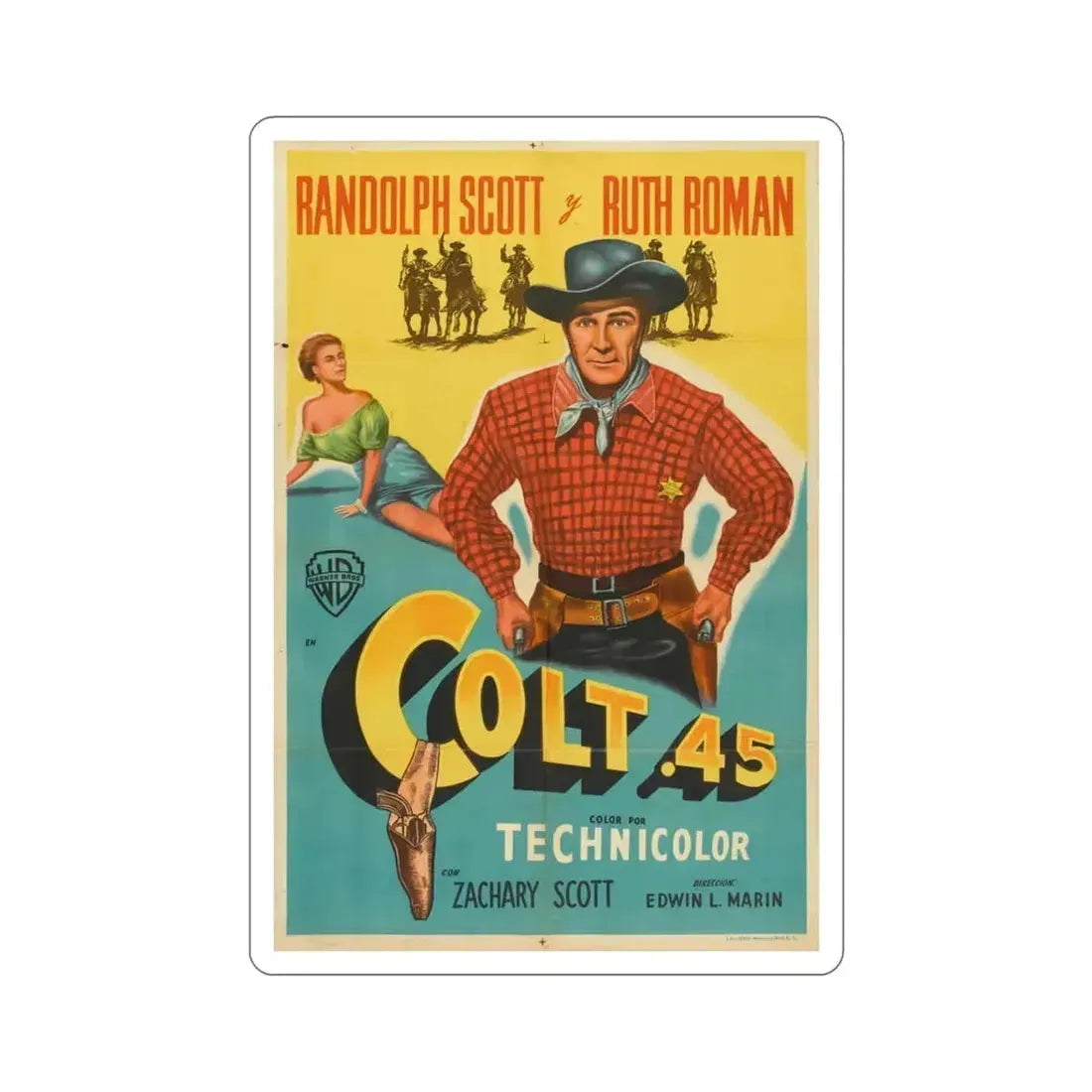 Colt 45 1950 v2 Movie Poster STICKER Vinyl Die-Cut Decal - The Sticker Space