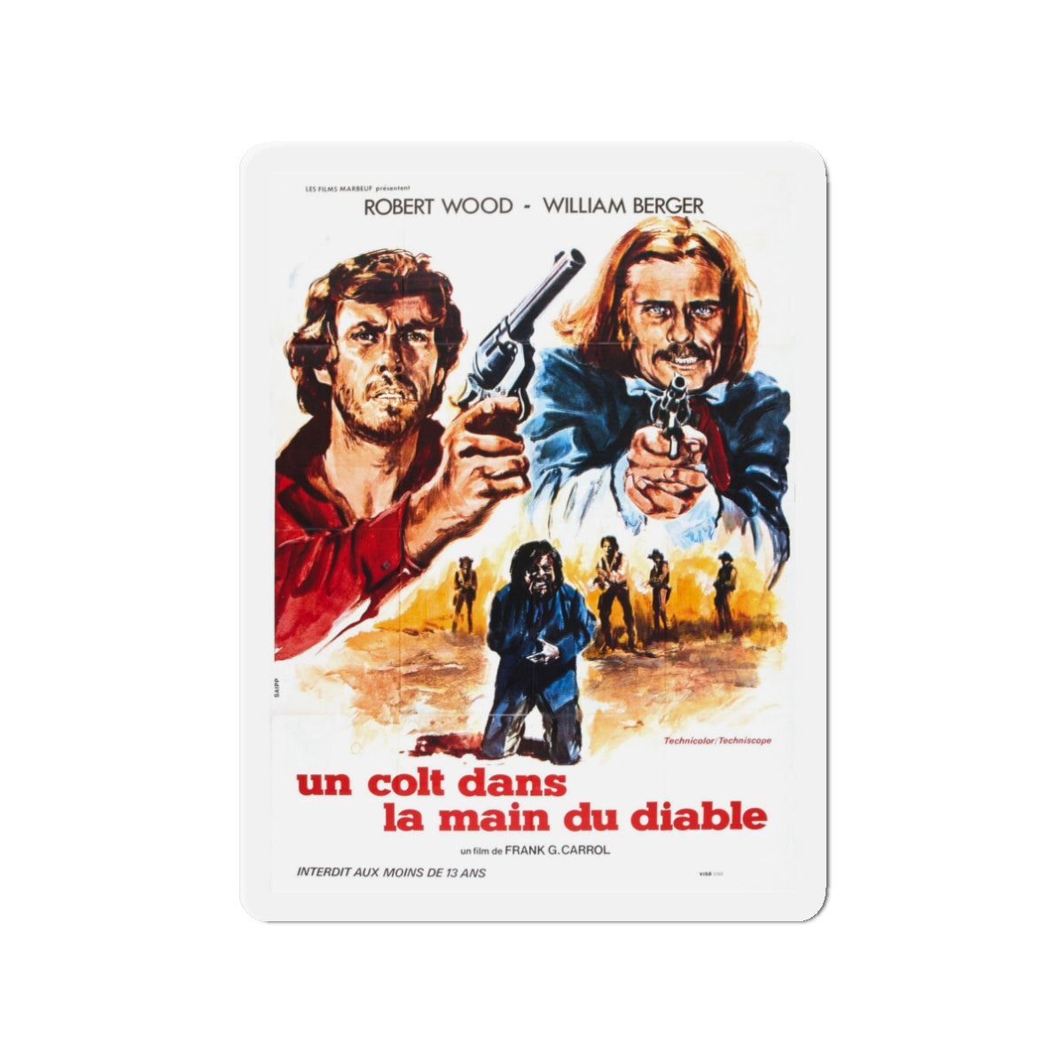 COLT IN THE HAND OF THE DEVIL 1973 Movie Poster - Die-Cut Magnet-3" x 3"-The Sticker Space