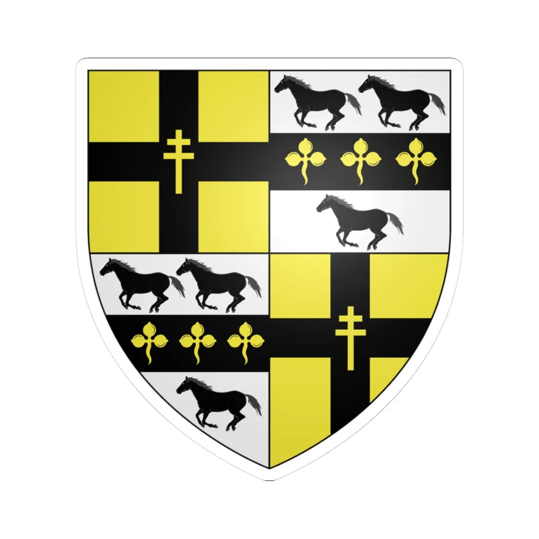 Colthurst-Vesey arms (Ireland) (Coat of Arms) STICKER Vinyl Kiss-Cut Decal 3 Inch White - The Sticker Space