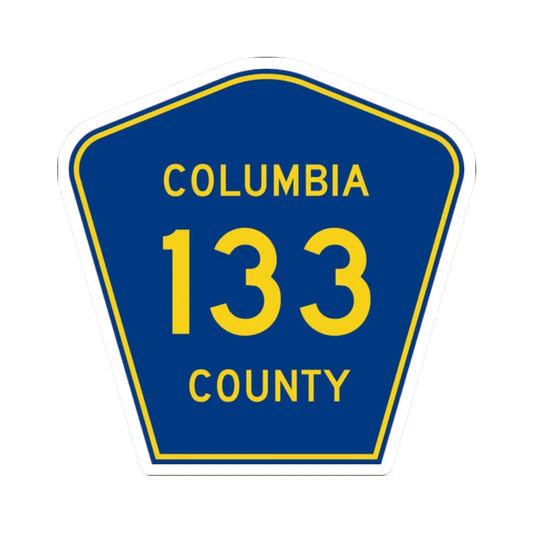 Columbia County 133 (Florida) (Road Sign) STICKER Vinyl Kiss-Cut Decal 2 Inch White - The Sticker Space