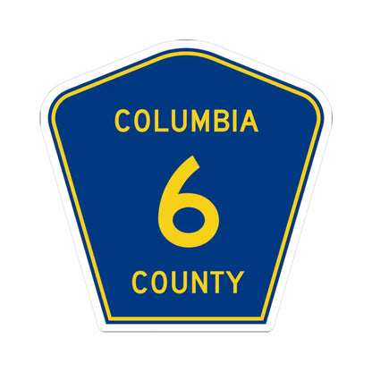 Columbia County 6 (Florida) (Road Sign) STICKER Vinyl Kiss-Cut Decal 3 Inch White - The Sticker Space