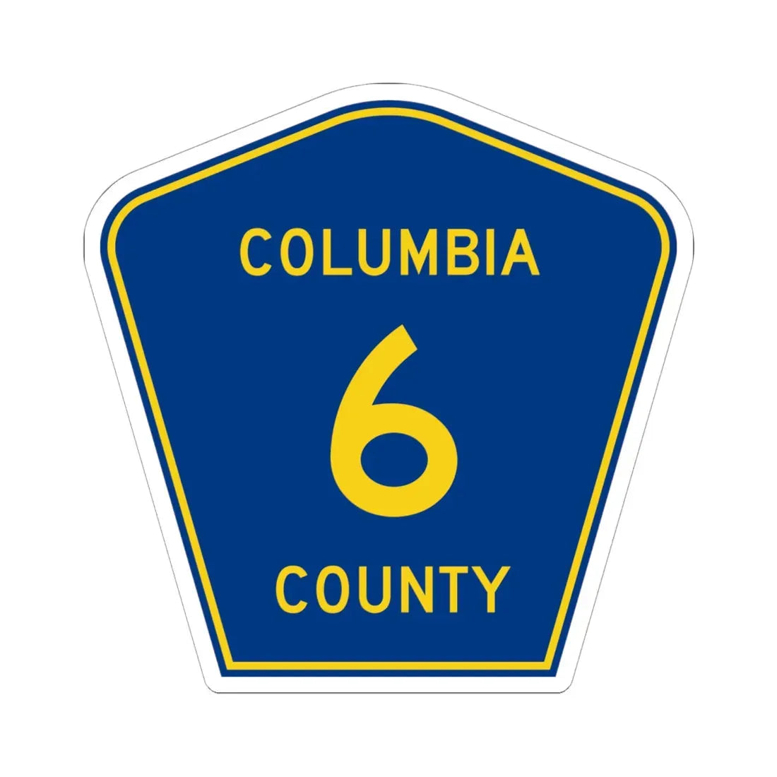 Columbia County 6 (Florida) (Road Sign) STICKER Vinyl Kiss-Cut Decal 6 Inch White - The Sticker Space