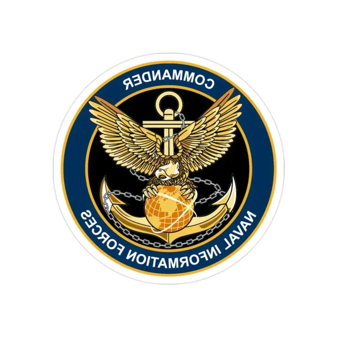 COM NAVIFOR (U.S. Navy) REVERSE PRINT Transparent Die-Cut STICKER 2 Inch Die-Cut Transparent - The Sticker Space