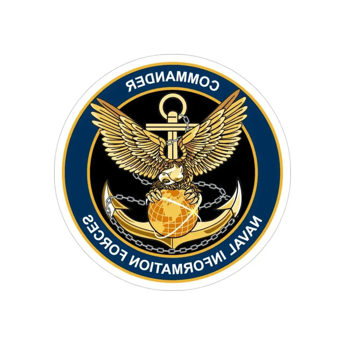 COM NAVIFOR (U.S. Navy) REVERSE PRINT Transparent Die-Cut STICKER 3 Inch Die-Cut Transparent - The Sticker Space