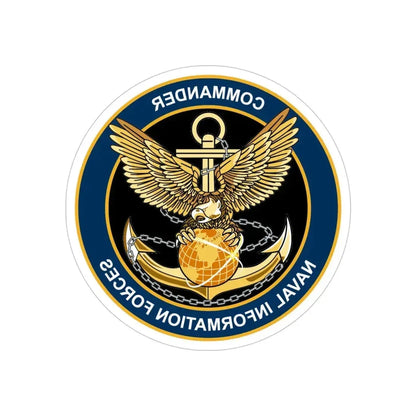 COM NAVIFOR (U.S. Navy) REVERSE PRINT Transparent Die-Cut STICKER 4 Inch Die-Cut Transparent - The Sticker Space