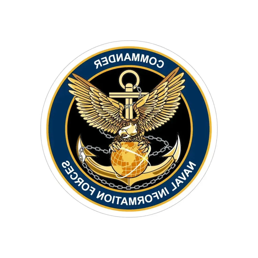 COM NAVIFOR (U.S. Navy) REVERSE PRINT Transparent Die-Cut STICKER 6 Inch Die-Cut Transparent - The Sticker Space