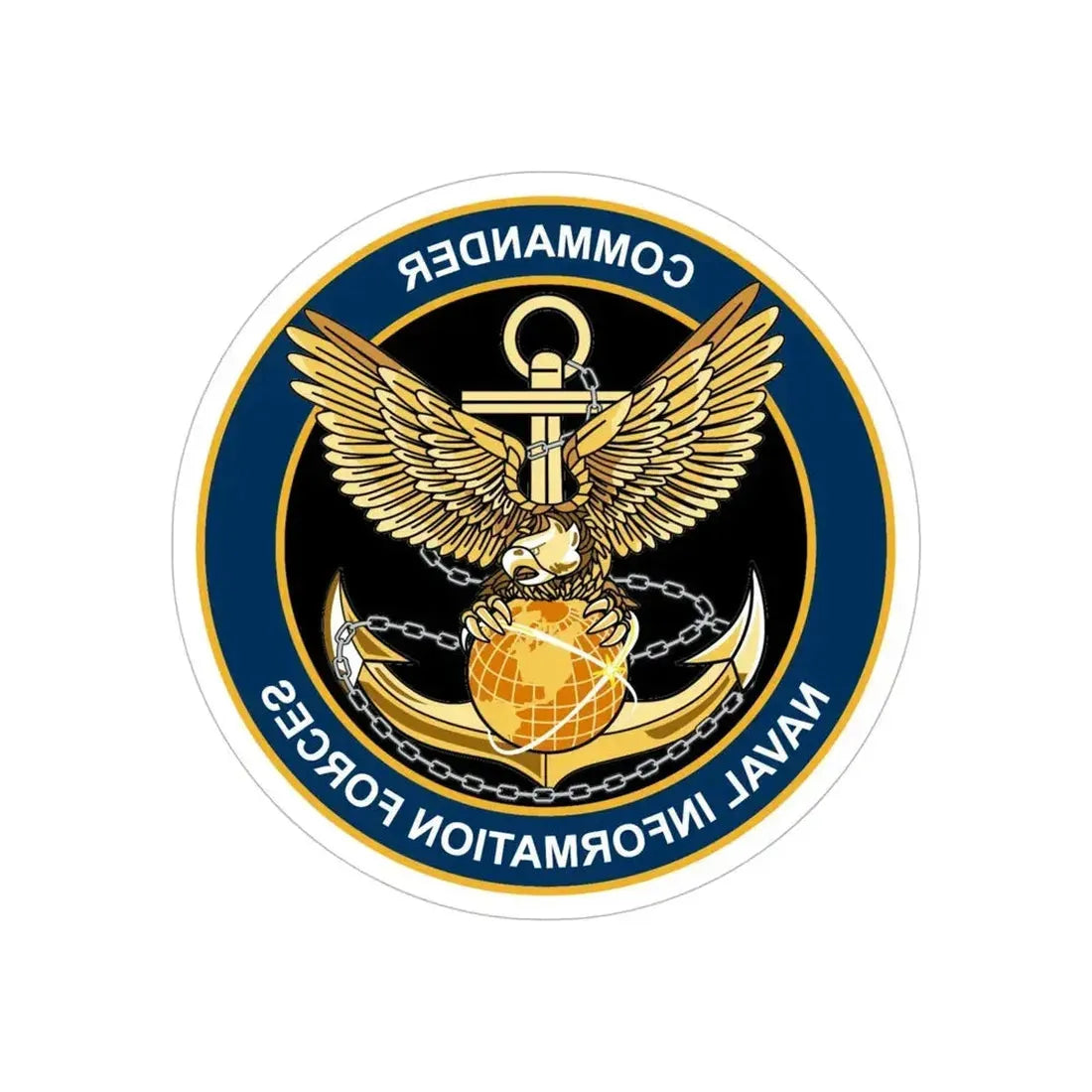 COM NAVIFOR (U.S. Navy) REVERSE PRINT Transparent Die-Cut STICKER - The Sticker Space