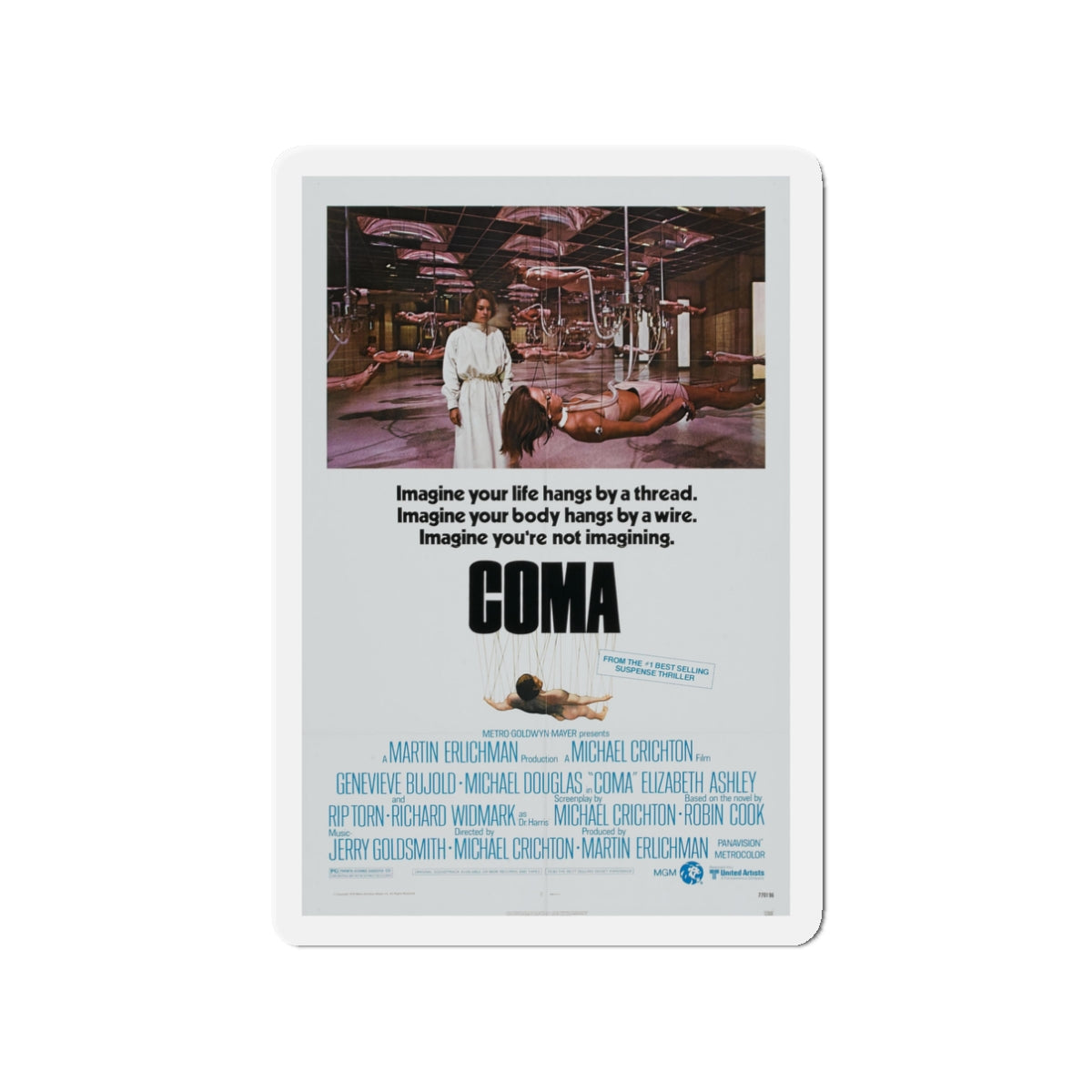 COMA 1978 Movie Poster - Die-Cut Magnet-3" x 3"-The Sticker Space