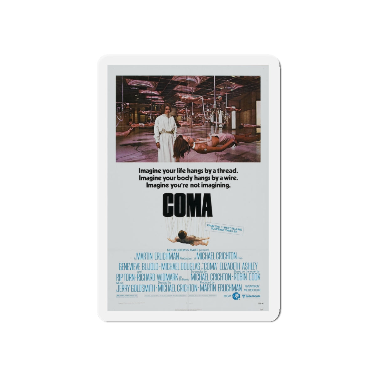 COMA 1978 Movie Poster - Die-Cut Magnet-5" x 5"-The Sticker Space