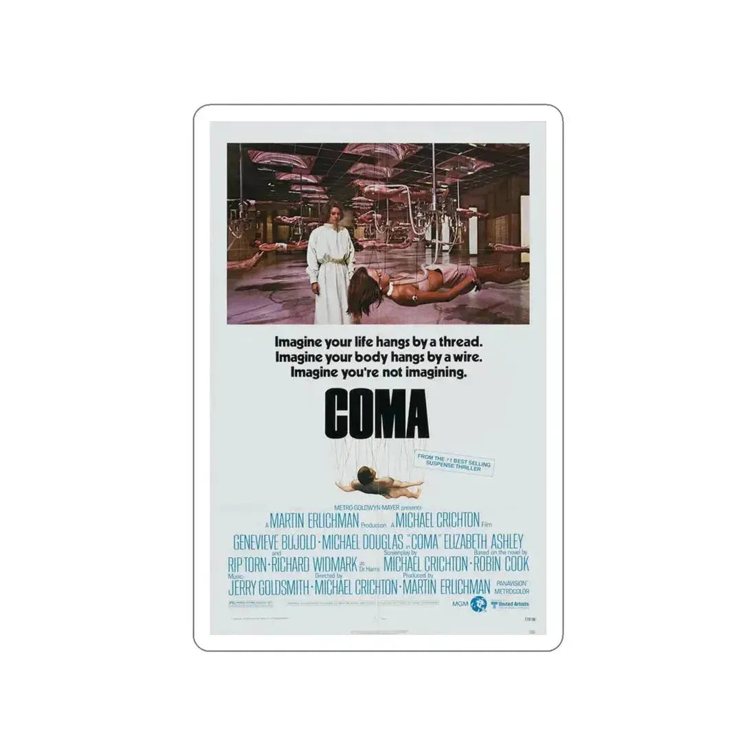 COMA 1978 Movie Poster STICKER Vinyl Die-Cut Decal 5 Inch - The Sticker Space