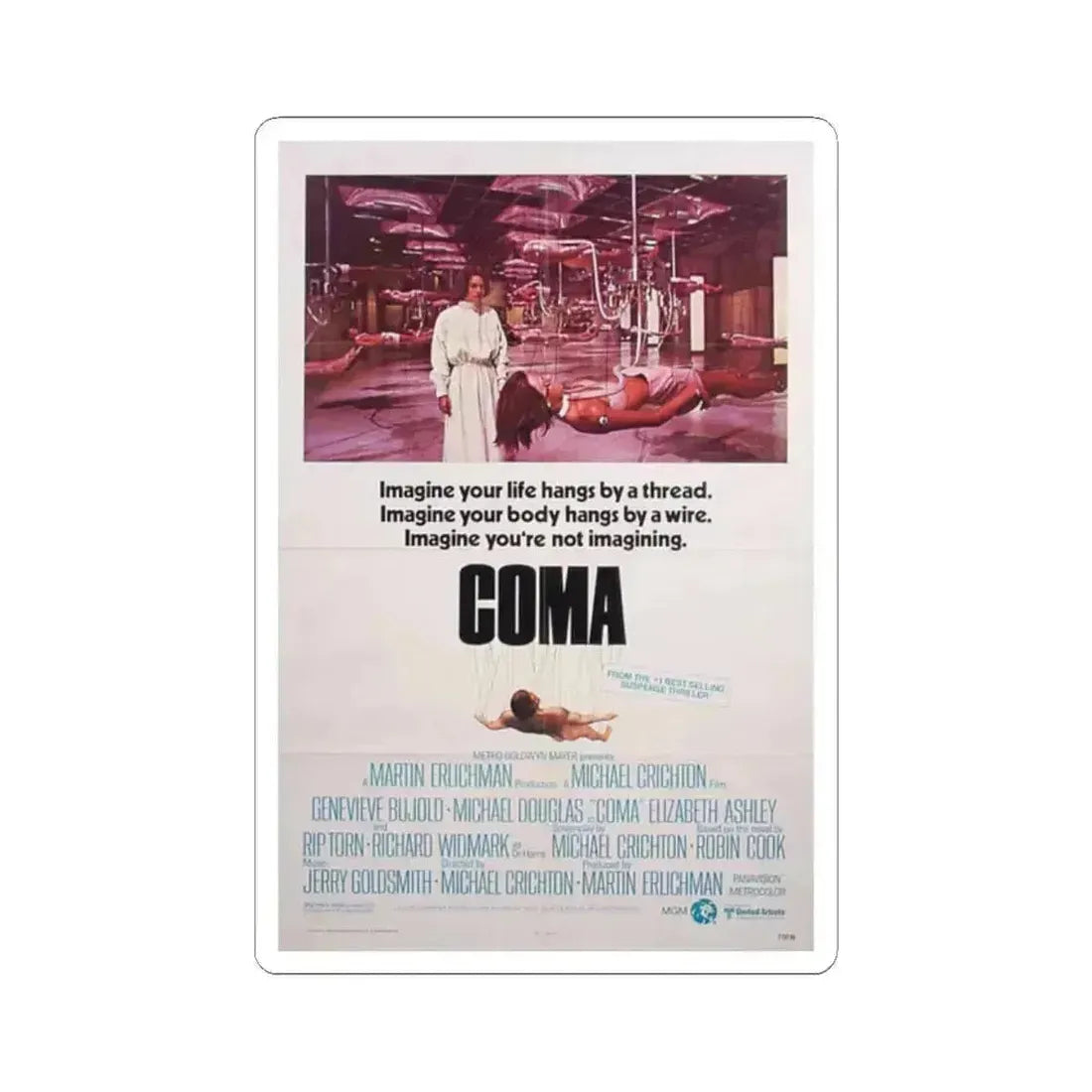 Coma 1978 Movie Poster - STICKER Vinyl Kiss-Cut Decal 2 Inch White - The Sticker Space