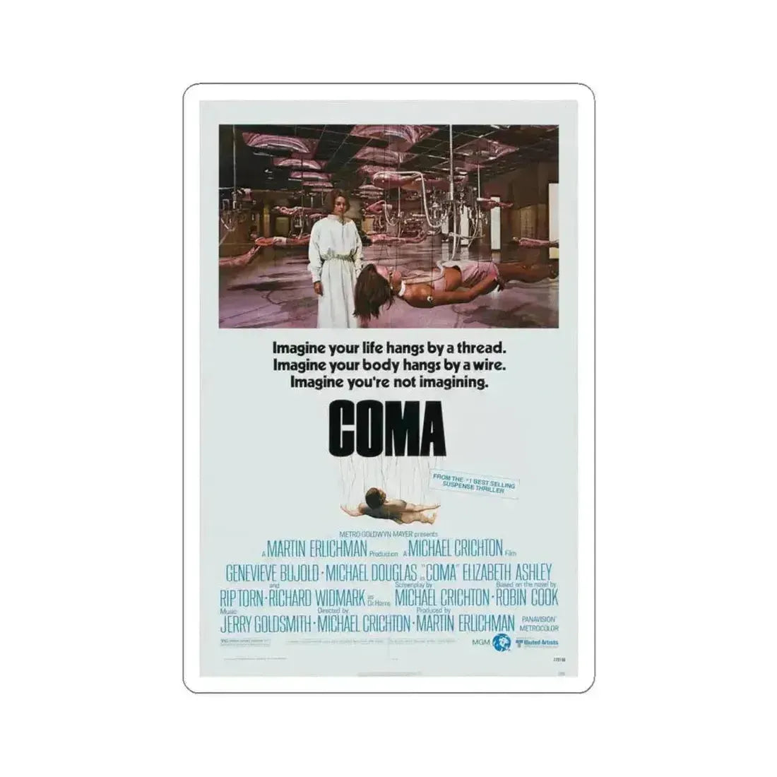 COMA 1978 Movie Poster - STICKER Vinyl Kiss-Cut Decal 4 Inch White - The Sticker Space