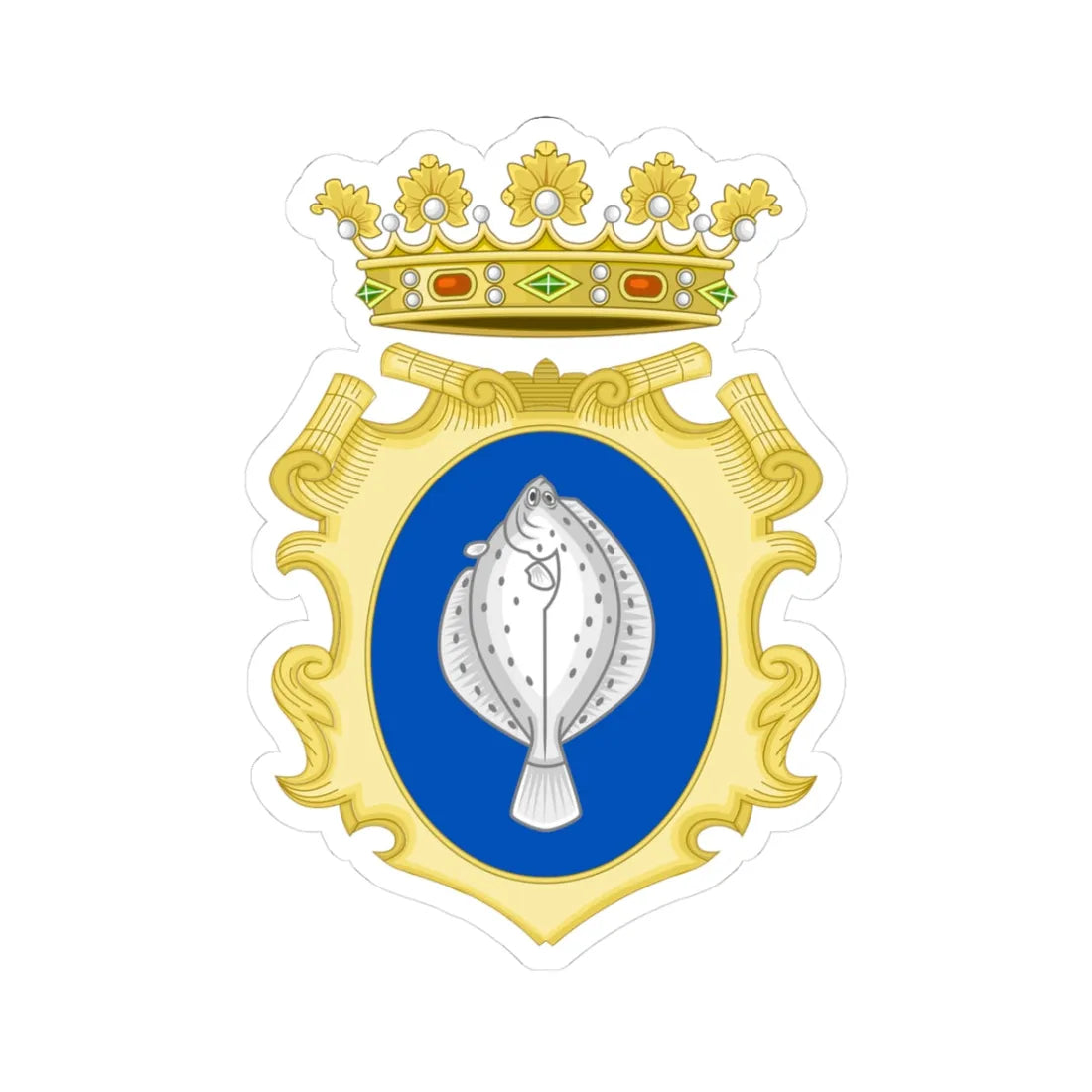 Comacchio-Stemma (Italy) (Coat of Arms) STICKER Vinyl Kiss-Cut Decal 3 Inch White - The Sticker Space